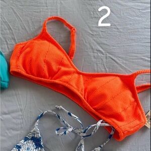 Aerie Vibrant Orange Ribbed Bikini Top